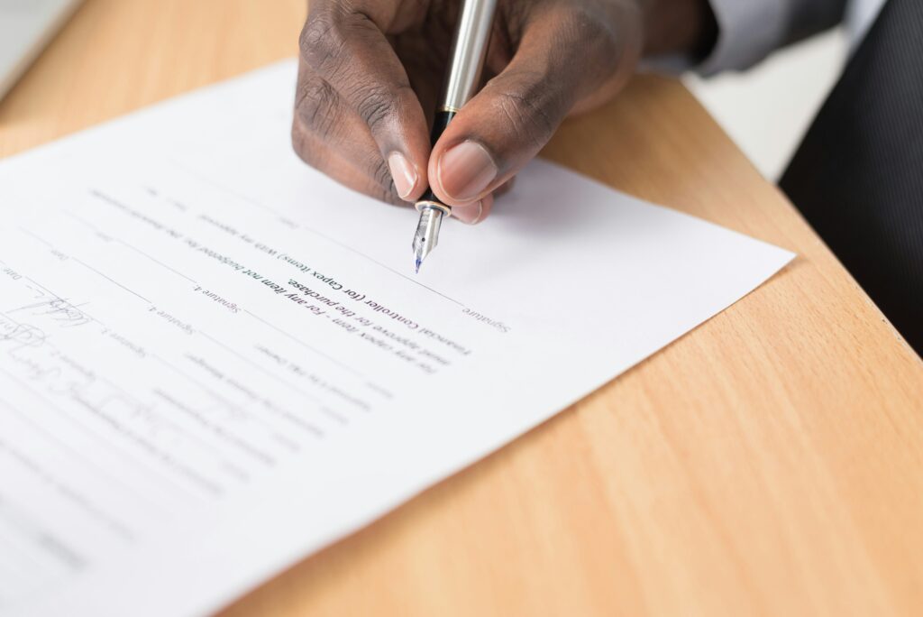 Signing Lease Agreement